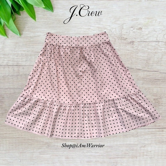 J.Crew NWT pink/black polka dot ruffle midi skirt *shop@iamwarrior - Picture 5 of 9